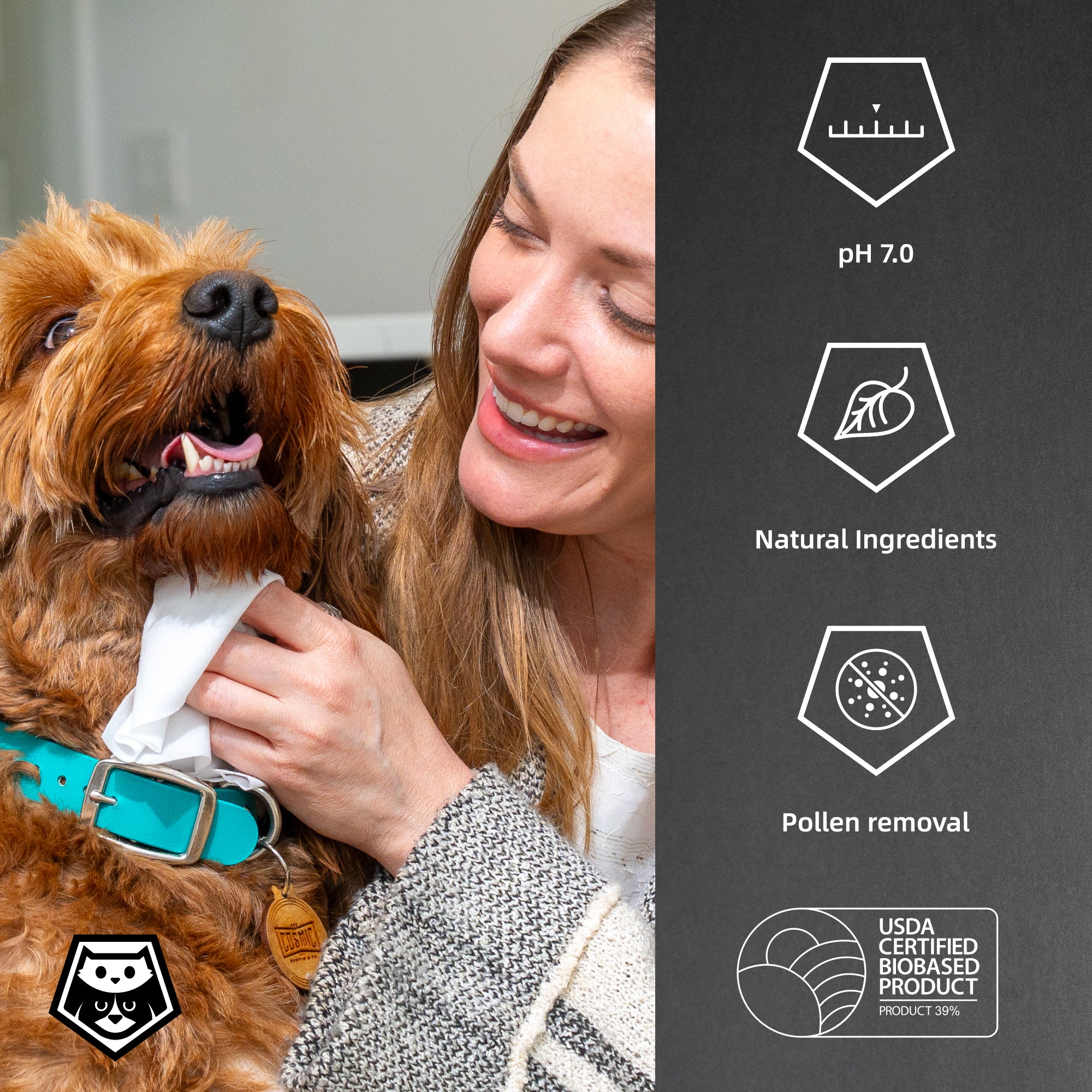 Pollen Wicking Pawer Dog Wipes