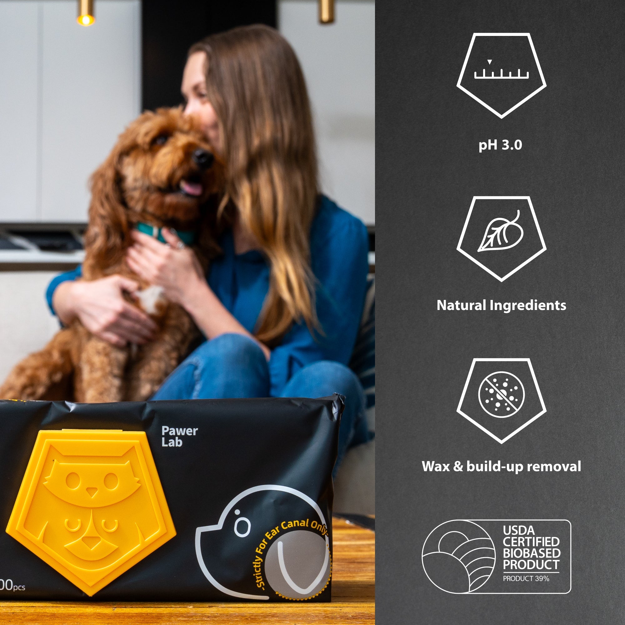 Pawer Dog Ear Canal Wipes - PawerLab