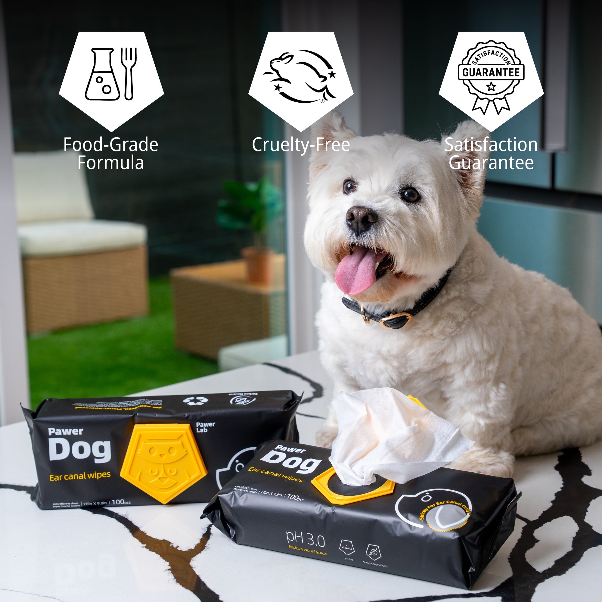 Pawer Dog Ear Canal Wipes - PawerLab