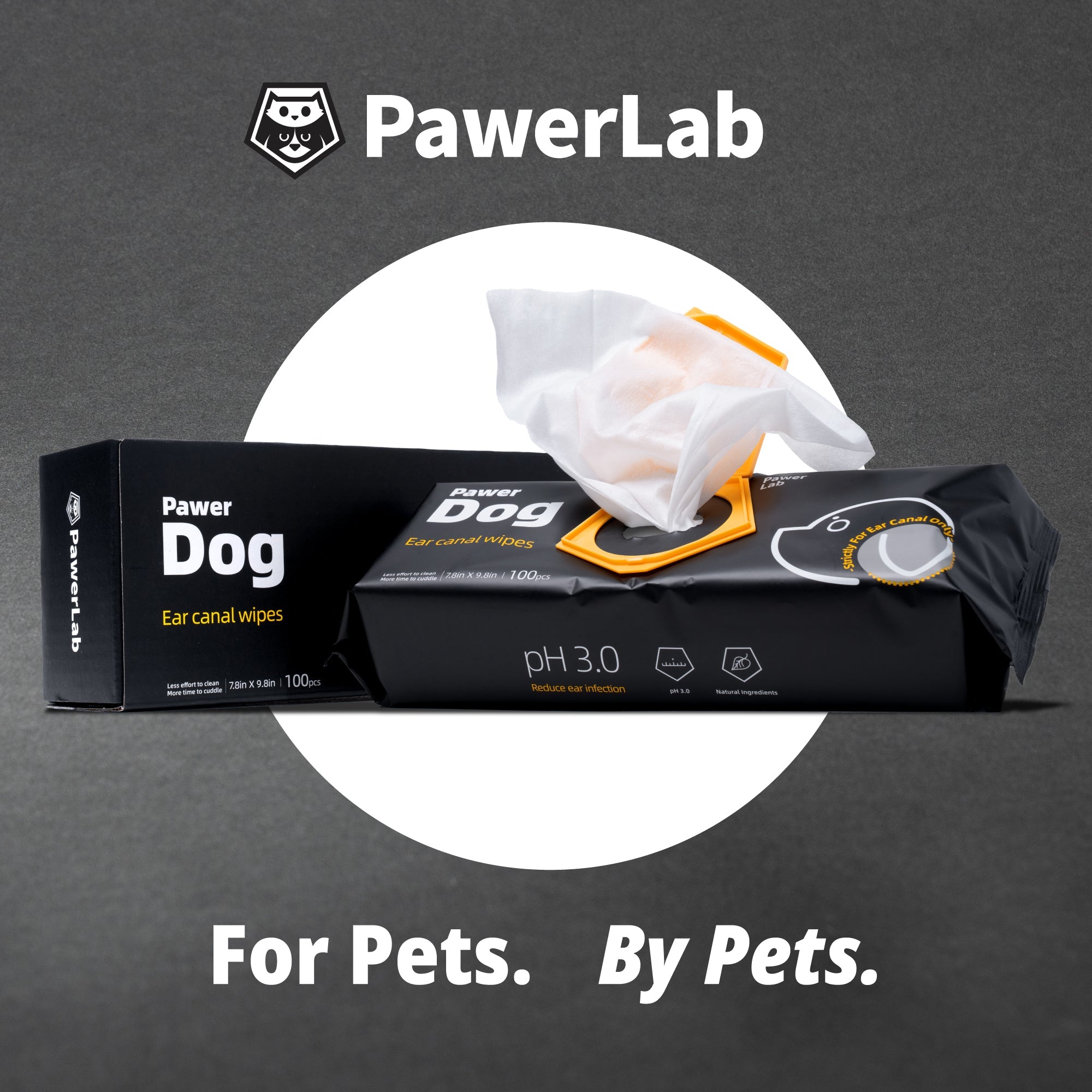 Pawer Dog Ear Canal Wipes - PawerLab